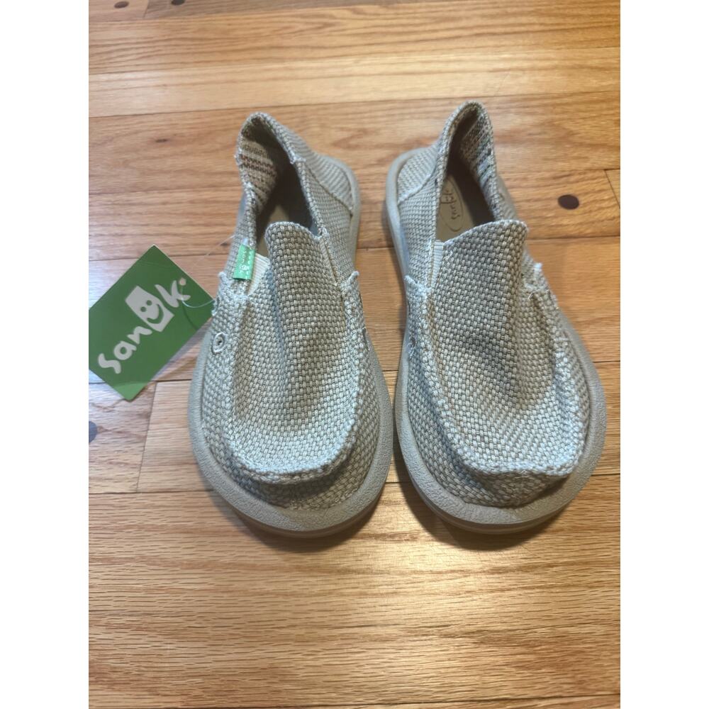 Sanuk Vagabond Boys US Boys 1 Canvas Shoes Slip-ons Sandals Beige